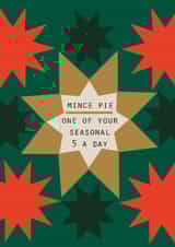 Funny Christmas Card – Mince Pie: One of Your Seasonal Five a Day - Relatable created by Lola Design