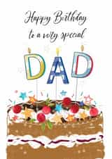 Traditional Birthday Card - For Dad - Cake created by Katie Phythian Design