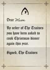 Christmas at Mum's by order of the Traitors created by Jordan Demuth