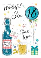 Traditional 18th Birthday Card - For Son - Beer created by Katie Phythian Design