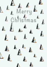 Cute penguin illustrated Christmas card created by Artzen Island
