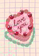 Pretty Valentine's Day Card - Cherry Heart Cake created by Jessie Maeve Studio