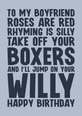 Naughty Birthday Card - For Boyfriend - Undies created by Blind Faith