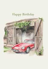 Classic Birthday Card - Red Jaguar created by Crumble and Core