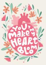 Pretty Valentine's Day Card - Floral Anatomical Heart created by letterfix