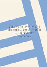 Funny Birthday Card - Spreadsheet And A Nap created by Lola Design