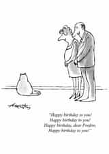 Funny Birthday Card - Singing To The Cat created by Punch Limited
