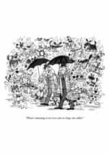Funny Birthday Card - Raining Cats And Dogs created by Punch Limited