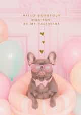 Cute Valentine’s Day Card – French Bulldog - Be My Valentine created by Lola Design