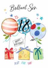Traditional 18th Birthday Card - For Son - Balloons created by Katie Phythian Design