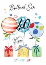 Traditional 40th Birthday Card - For Son - Balloons created by Katie Phythian Design