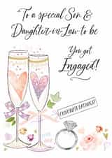 Classic Engagement Card - For Son & Daughter-In-Law To Be - Glasses created by Katie Phythian Design