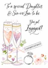Classic Engagement Card - For Daughter & Son-In-Law To Be - Glasses created by Katie Phythian Design