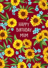 Pretty Birthday Card - For Mum - Sunflowers created by Poppy & Mabel 