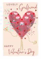 Pretty Valentine's Day Card - For Girlfriend - Love Heart Tree - Flowers & Butterfly created by SABIVO Design by Sabina