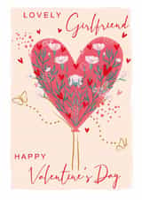 Pretty Valentine's Day Card - For Girlfriend - Love Heart Tree - Flowers & Butterfly created by SABIVO Design by Sabina