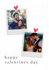 Personalised Valentines Day Photo Card created by Spark and Wild - Classic Valentine's Day Card - Polaroid Photos