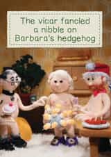 Funny Christmas Card - Vicar Fancied A Nibble - Hedgehog created by Brainbox Candy