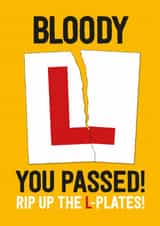 Funny Congratulations Card - Bloody L - Driving Test created by FurzePrints
