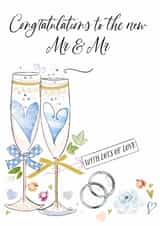 Traditional Wedding Card - Mr & Mr - Glasses created by Katie Phythian Design