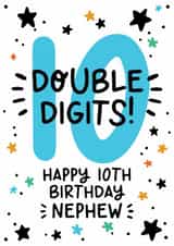 Cute 10th Birthday Card - Double Digits! - For Nephew created by Lyndsay Moon