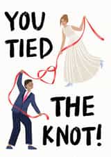Cute Wedding Card - You Tied The Knot - Couple created by Zoe Spry