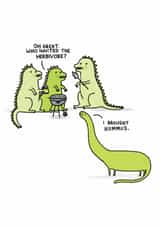 Funny Birthday Card - Herbivore Dinosaur created by Ohh Deer