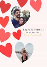 Personalised Valentines Day Photo Card created by Spark and Wild - Classic Valentine's Day Card - Amazing Boyfriend - Hearts