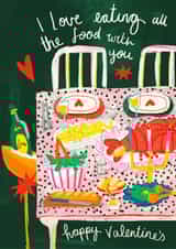 Fun Valentine's Day Card - Eating All the Food created by NICHOLA COWDERY ILLUSTRATIONS 