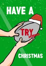 Rugby Themed Christmas Card - Rugby Xmas Card created by ZB CREATIVE