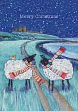 Cute Sheep Christmas Card for Couples created by Joanne Wishart