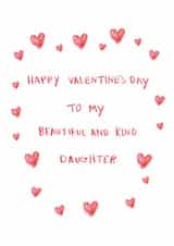 Cute Valentine’s Day Card - For Daughter - Beautiful created by HCD Illustration