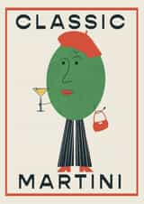 Arty Birthday Card - Classic Martini created by Little Egret Design