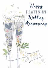 Traditional 70th Anniversary Card - For Special Couple - Platinum created by Katie Phythian Design
