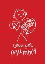 Cute Valentine's Day/Father's Day Card - Love You Mummy - Hand Drawing created by The Playful Indian