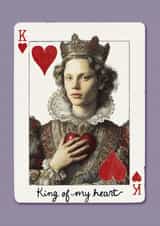 Classic Valentine’s Day Card – King Of My Heart – Playing Card created by Bonne Nouvelle