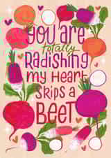 Classic Valentine's Day Card for growers - radishes and beetroot created by Nicola B Studio