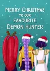 KPop Demon Hunters Christmas Card - Merry Christmas To Our Favourite Demon Hunter created by Silky Rose Design