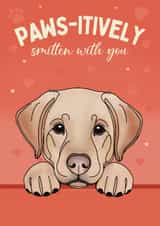 Cute Valentine's Day Card - From The Dog - Golden Labrador created by Choo Choo 