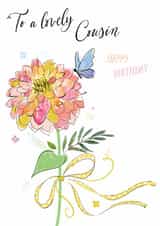 Classic Birthday Card - For Cousin - Flower created by Katie Phythian Design