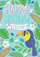 Classic Birthday Card - 5th - Tropical Toucan created by Alice Griffiths Illustration