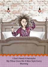Comical/funny general greetings card for people who worry about bad hair days created by Bizzie Lizzie