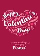 Classic Valentine's Day Card - Amazing Fiancé created by Fatchair Print