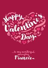 Classic Valentine's Day Card - Amazinf Fiancée created by Fatchair Print