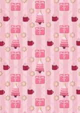 Cute Pink Festive Christmas Card for Friends created by Hswdesigns