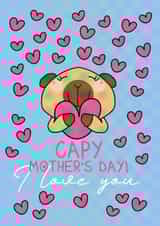 You make me capy cute capybara hugging heart created by Luella York