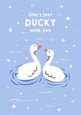 Cute Anniversary Card/Valentine's Day Card - Ducks Swimming Together created by Zove Ahh