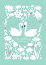 Swan Valentine Card created by Happy Street