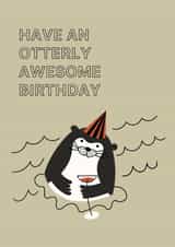 Cute Birthday Card – Otterly Awesome created by Liina Lember