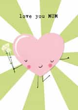 Cute Mother's Day card for MUM - Heart - love you MUM created by Bexy Boo